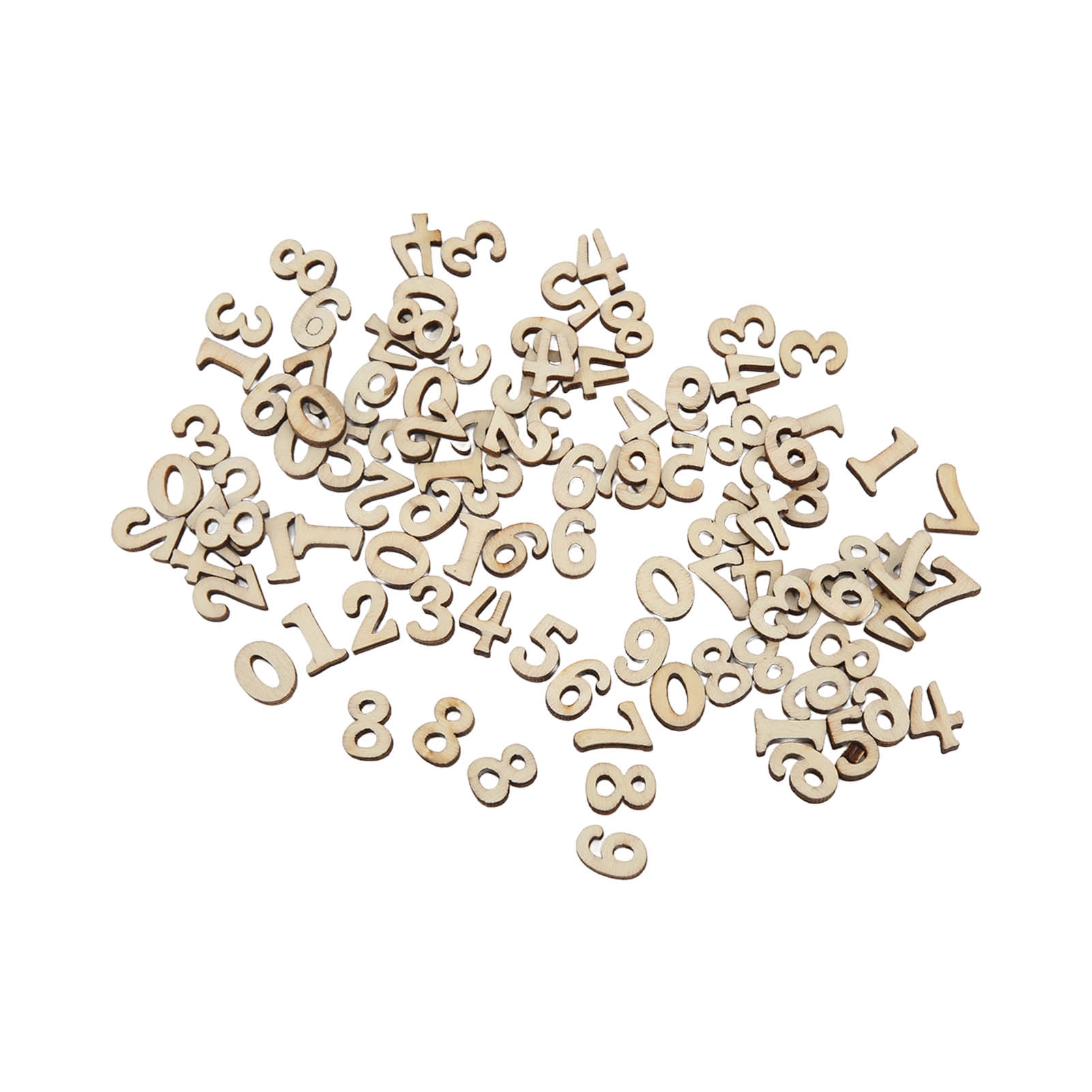 LHCER Wooden Clock Numbers,Natural Wooden Numbers,100Pcs Wooden Numbers
