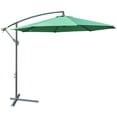thumbnail image 1 of Outsunny 10ft Offset Patio Umbrella with Base, Hanging Parasol, Green, 1 of 10
