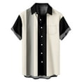 thumbnail image 2 of S-4XL Button-Down Shirts for Men Big & Tall Short Sleeve Plus Size Collared Tshirts Shirt with Pocket Color-Block Comfort Loungewear Tops Clearance, 2 of 5