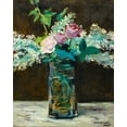 thumbnail image 2 of Manet, Edouard 20x24 White Modern Wood Framed Museum Art Print Titled - Vase of White Lilacs and Roses, 2 of 4