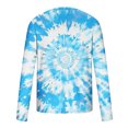 thumbnail image 4 of Mens Shirts Printed Long Sleeved Tie-dye Round Neck Casual Sweatshirts Top,Blouse for Men Blue2 M, 4 of 5
