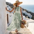 thumbnail image 5 of Xixirimido Green Toile de Jouy Print Women Maxi Dresses Casual Summer Dresses Tank Long Flowy Sleeveless Sundresses with Pockets Beach Vacation Outfits, Size L, 5 of 7