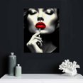 thumbnail image 4 of Nawypu  Wall Decorations for Living Room Red Lipped Smoking Woman Pictures Canvas Sexy Girl Smoking A Cigar Wall Art Modern Artwork Home Decor Giclee Framed Ready to Hang, 4 of 4