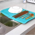 thumbnail image 2 of YWIYIUD 1PC Kitchen Plastic Dish Drainer Board, Large Draining Tray with Side Drop, Water Drain Board Drying Plate Dish Strainer Mat with NonSlip Base for Bowl Cup Kitchenware 17.7x12.4inch, 2 of 6