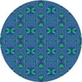 thumbnail image 1 of Ahgly Tapis d'Intérieur Lavable en Machine Carré Transitionnel Bleu Saphir, 3 Pieds Carré, 1 of 7