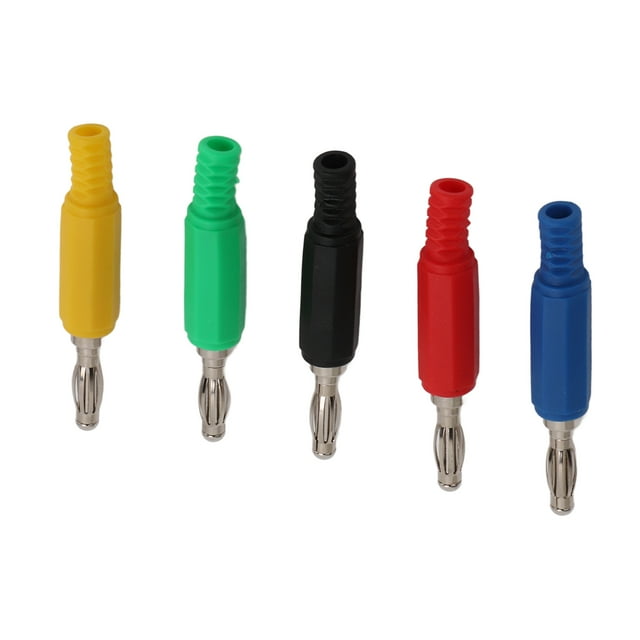 4mm Banana Plug, 30Vac-60Vdc Diameter 4mm/0.2in 5 Color Small Compact Brass PE Material Maximum.32A Banana Plug For Probe Test Leads