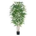 thumbnail image 2 of 5ft Artificial Bamboo Tree Indoor - Tall Faux Bamboo Plant with Natural Wood Trunk in Designer Pot with Wood Chips - Fake Plant for Home Office & Living Room, 2 of 10