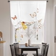 thumbnail image 4 of Pink Flower Tie Up Curtain 45 Inches Long, Butterfly Wildflower Leaf Balloon Style Kitchen Window Curtain Over Sink, Small Window Rod Pocket Curtain 42"x45", 4 of 9