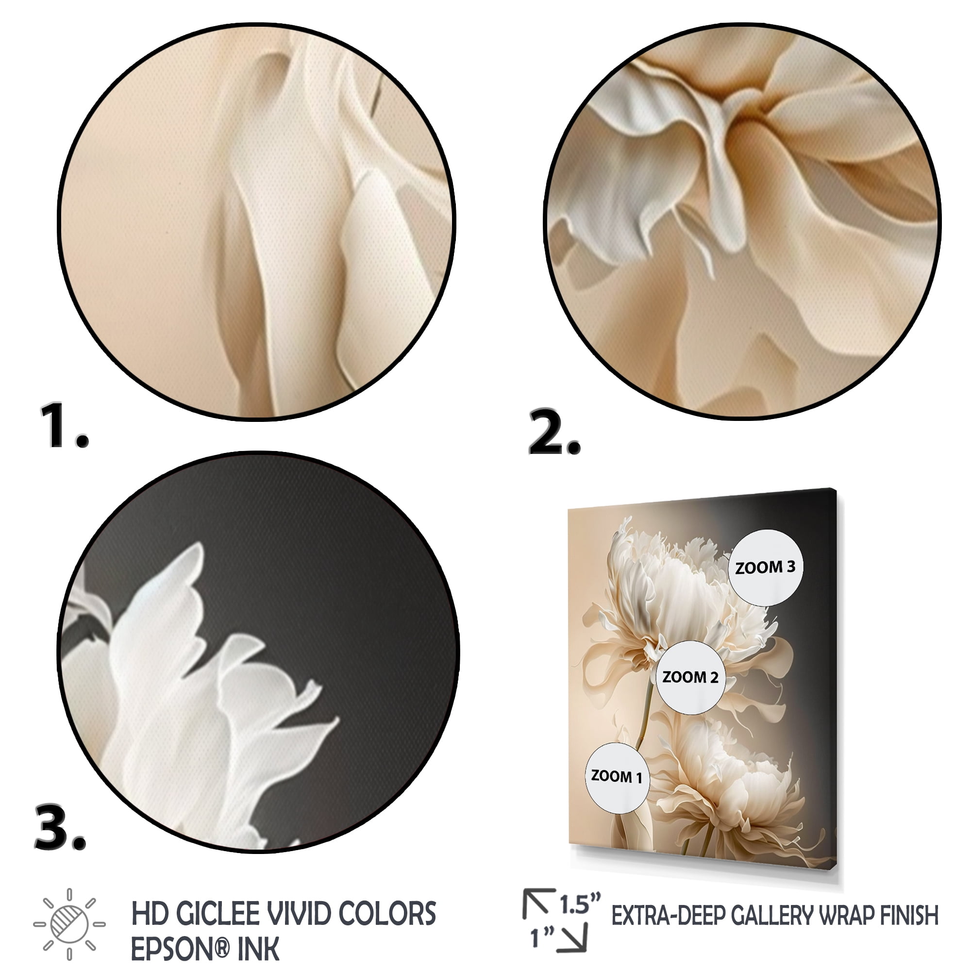 Designart Peony Flower I Canvas Wall Art