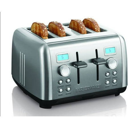 Farberware Stainless Steel Dual Control Digital 4 Slice (Best 4 Slice Toaster Uk)