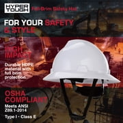 Hyper Tough Full Brim Safety Hardhat, White