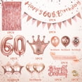 thumbnail image 2 of YANSION 60th Birthday Decoration for Mother, Rose Gold Birthday Decorations, 60th Rose Gold Balloons Happy 60th Birthday Triangle Flag Banner Number 60 Balloons for Women Birthday Party Decorations, 2 of 6