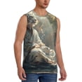 thumbnail image 2 of Pofeuu Forest Meditating White Tiger Print Men's Muscle T-Shirt, Sleeveless, Muscle Tank, Classic Muscle Tee Top For Men Casual Sleeveless Muscle T-Shirt Trendy Clothes-Medium, 2 of 7