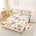 thumbnail image 2 of Erosebridal Brown Capybara Queen Sheet Sets,Cute Rodent Animals Bohemian Rainbow Bed Set For Kids Teens 4 Pieces, 2 of 6