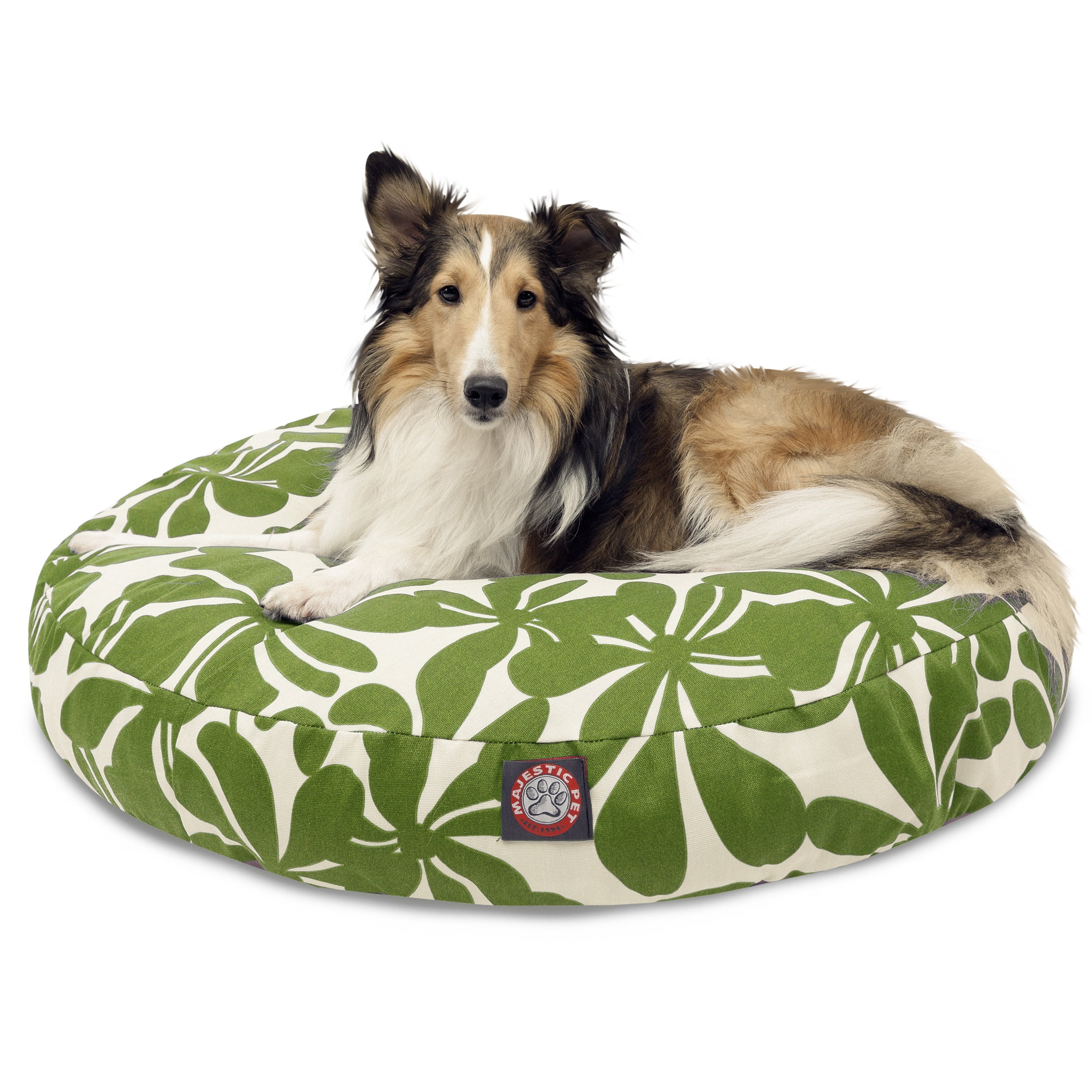 Majestic Pet Plantation Round Pet Bed For Dogs, Removable Cover, Sage