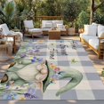 thumbnail image 2 of Rustic Gnome Outdoor Rug 4x6 Ft - Reversible Patio Rug Outdoor Camping Rugs, Spring Flowers Butterfly Purple Check Washable Indoor Outdoor Area Rugs, Non-Slip Outdoor Carpet Runner for Deck/Porch, 2 of 8