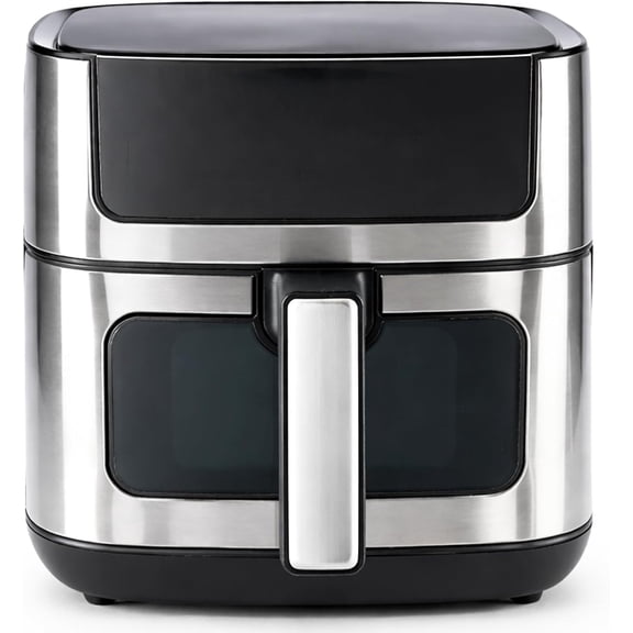 12-in-1 Air Fryer 6.34 Qt, Digital Preset Airfryer with Visible Window, Nonstick and Dishwasher-Safe Basket, Air Fry, Roast, Bake, Dehydrate, Fries, 1700W, Black