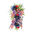 thumbnail image 2 of Nkmbld Patriotic Wreath for Front Door, Independence Day Wreath Red White Blue Flower Wreath for Independence Day Memorial Day Flag Day Indoor Outdoor Decor, 2 of 4