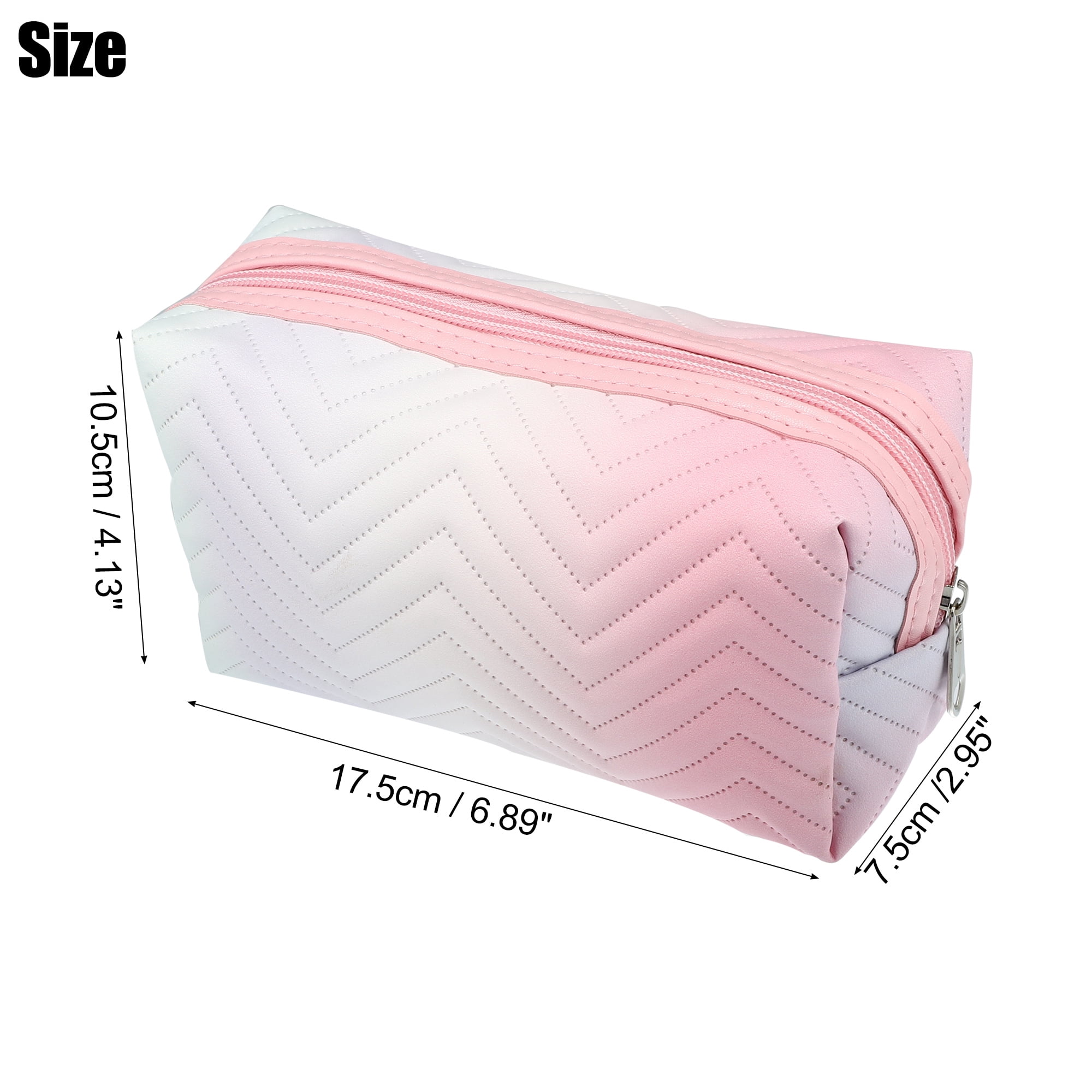 Unique Bargains Floral Makeup Bag Zipper Flower Cosmetic Pouch Pink