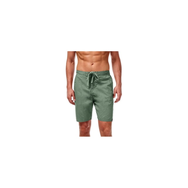 Weatherproof Mens Vintage Swim Bottom Board Shorts, Green, Small