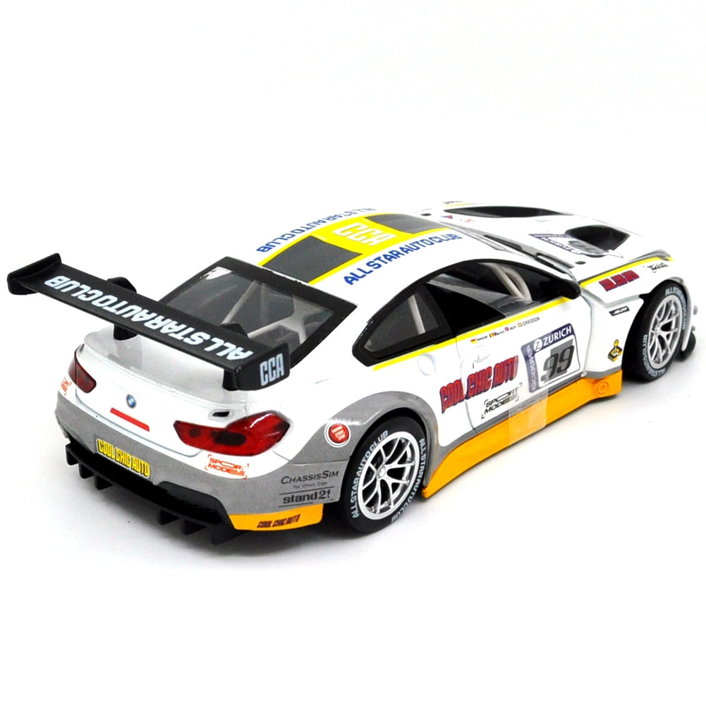 1: 24 Suitable for BMW M6 GT3 Alloy Car Die Casting Model Dynamic Sound and Light Toy Series Collection Gift Children's Birthday Gift