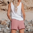 thumbnail image 4 of Comdrip Linen Clothing for Women, Women's Fashion Casual High Waist Pants Straight Leg Sports Casual Loose Shorts Linen Shorts for Woman Pink S, 4 of 9