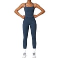 thumbnail image 1 of Set de entrenamiento QBGJTD, polainas sin mangas con espalda cruzada para mujer, azul M, 1 of 7