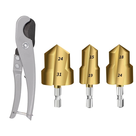 3pcs Pipe Reaming Drill Bit Coated for Plumbing Cutting Expansion