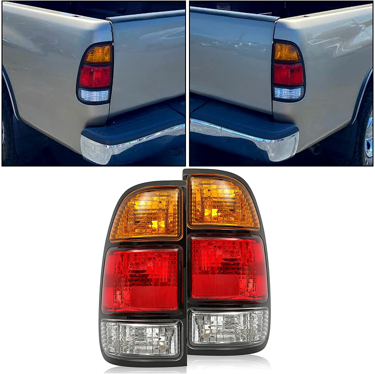 For 2000-2004 Toyota Tundra Pickup Tail Lights Brake Lamp Set W/ Bulbs