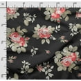 thumbnail image 2 of Soimoi Floral Vintage Print,Cotton Cambric, Quilting Fabric Sold by The Yard 42 Inch Wide, Medium Weight Cotton Fabric, SewingSupplies, Red, 2 of 5