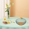 thumbnail image 4 of Mouliraty Rattan Iron Fruit Tray Vegetable Drainage Basket Living Room Snacks Candy Storage Bedroom Bathroom Cosmetic Basket, 4 of 7