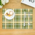 thumbnail image 3 of DouZhe Polyester Placemats Set of 4, Green White Christmas Plaid Pattern Heat Resistant Place Mats for Dining Table, 12" x 18", 3 of 7