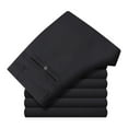 thumbnail image 4 of Telankuip Business Dress Suit Pants for Men Trendy Pleated High-Waist Straight Leg Comfort Pant with Pockets Solid Color Casual Work Trousers for All Seasons Black 36, 4 of 4