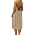 thumbnail image 1 of Vestido de Verano Casual de Mujer Cuello Redondo Mini Vestido sin Mangas Sólido Vestido sin Mangas para Mujeres Moda Casual, 1 of 6