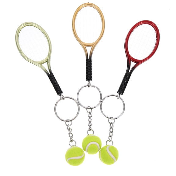 unbranded  3 Pcs Lanyard Mini Tennis Ball Model Keychain Multi-function Fan Gift