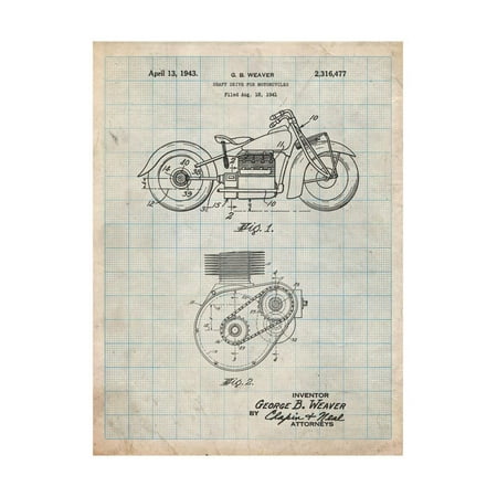 Indian Motorcycle Drive Shaft Patent Print Wall Art By Cole (Best Shaft Drive Motorcycles)