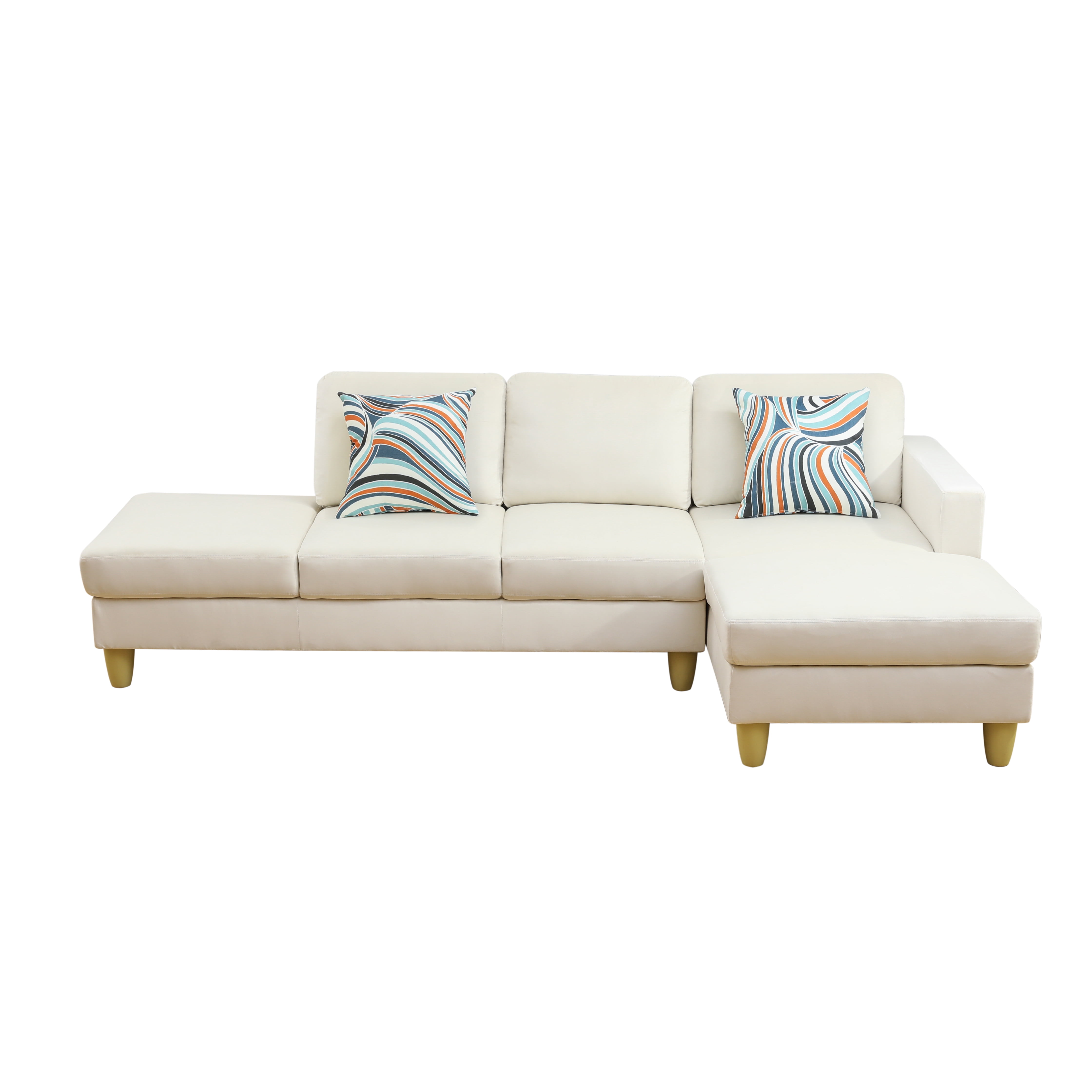 MAYEERTY Superior Beige white Lint Modern Adult Couch Living Room Sofa Set