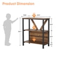 thumbnail image 2 of 3 Tier Bookshelf with LED Lights, Bookcase with Open Display Shelves, Wood and Metal Standing Bookshelf with Storage Rack for Living Room Bedroom Home Office, 2 of 9