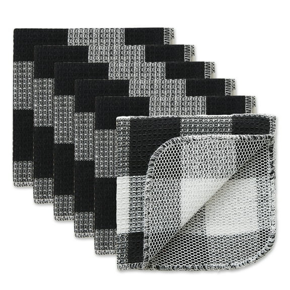 Black Buffalo Check Scrubber Dishcloth (Set of 6)