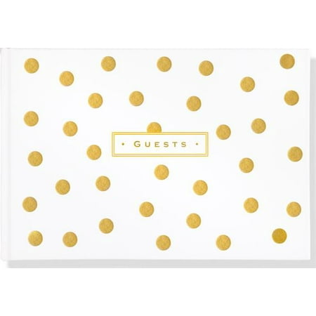 Guest Book Champagne - Gold Dots Guest Book