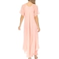 thumbnail image 2 of Sakkas Egan Long Embroidered Caftan Dress / Cover Up With Embroidered Cap Sleeves - P-Peach - One Size Regular, 2 of 5
