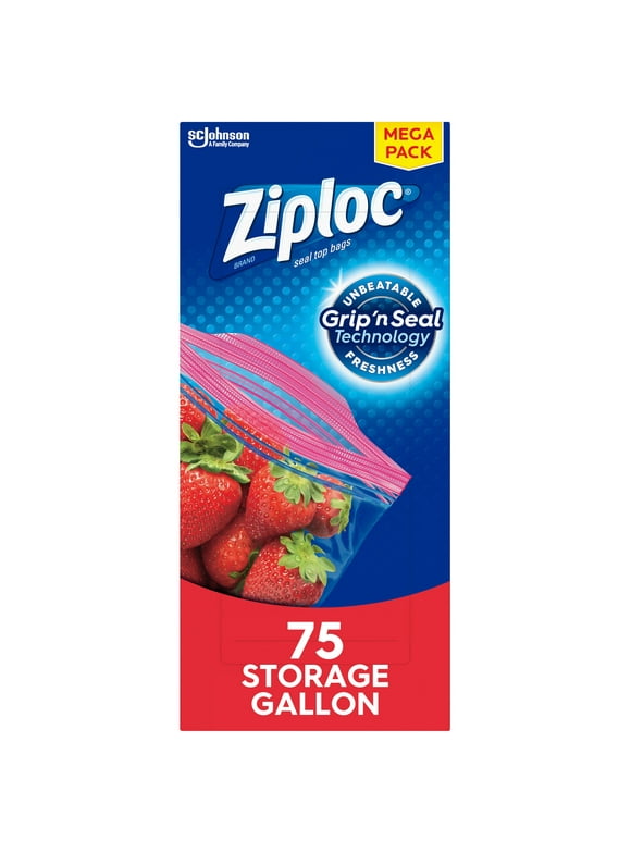 Ziploc Storage Bag Gallon Mega Pack, 75 CT