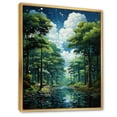 thumbnail image 2 of Designart "Emerald Canopy Bold Forest art painting VI" Landscape & Nature Floater Framed Wall Decor, 2 of 7