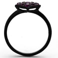 thumbnail image 3 of Luxe Jewelry Designs Women's Ion Plated Black Stainless Steel Ring with Amethyst Top Grade Crystals, 3 of 4
