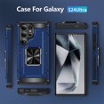 thumbnail image 2 of JTCASES for Samsung Galaxy S24 Ultra Armor Case, Built-in Rotatable Kickstand Anti-slip Bumper Heavy Duty Protective Hybird Shockproof Anti-fall Shell Car Mount, Blue, 2 of 8
