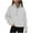 Gray, variant on Women Half Zip Pullover Sweatshirts Fall Winter Plus Size Long Sleeve Casual Solid Quarter Zipper Fleece Lined Cropped Tops Sweater Pockets Thumb Hole Khaki S
