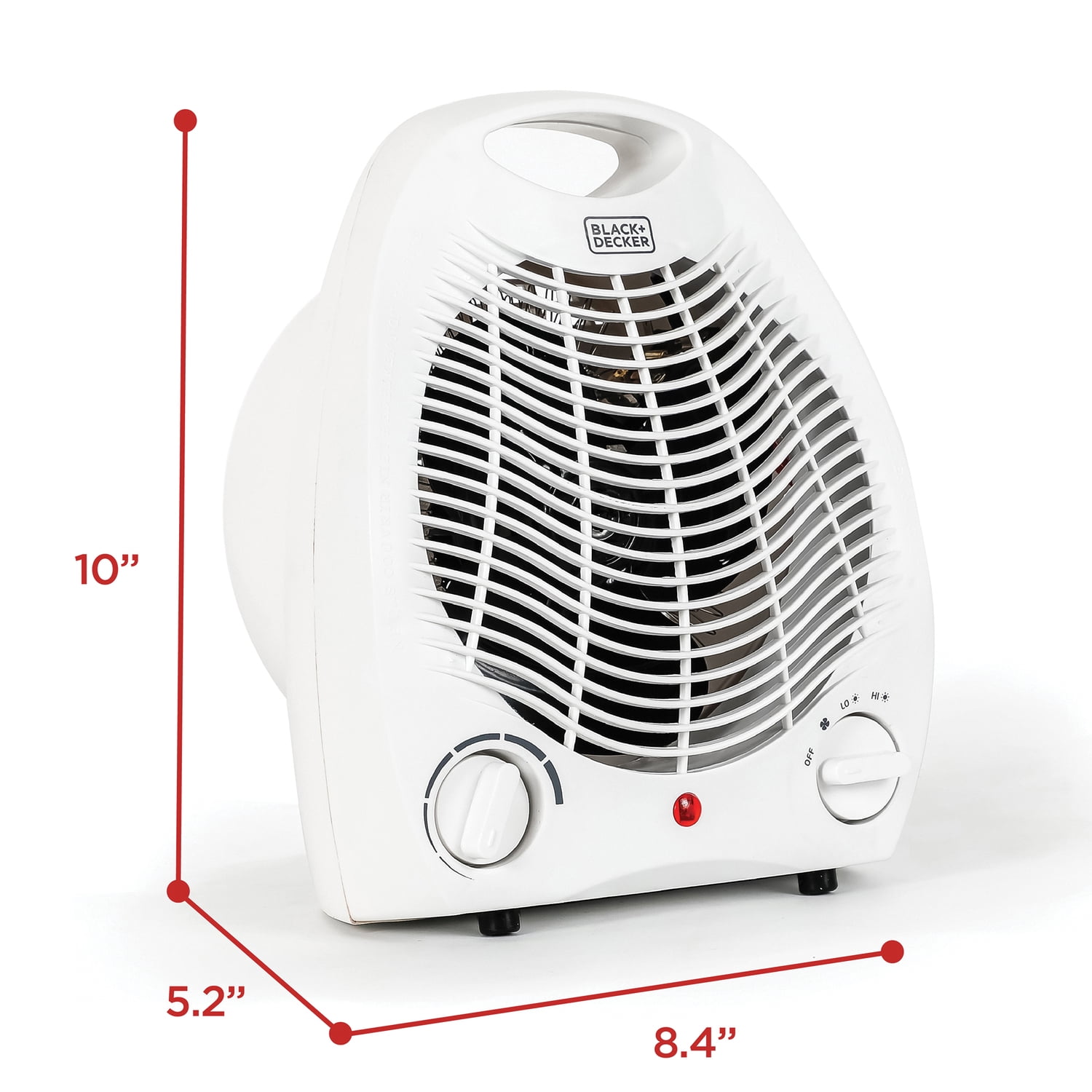 BLACK+DECKER 1,500-Watt-Max Personal Desktop Heater with Fan Setting, White