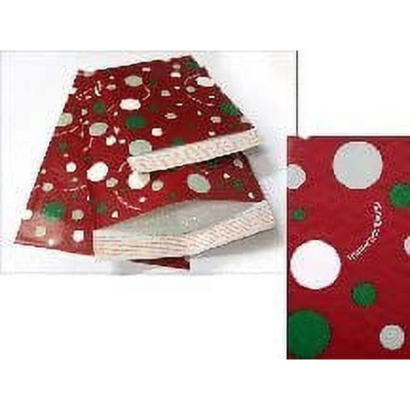 Holiday Red Bubble Mailers #2, 8-1/2" x 11", Pull and Seal Adhesive Closure - Pack of 6