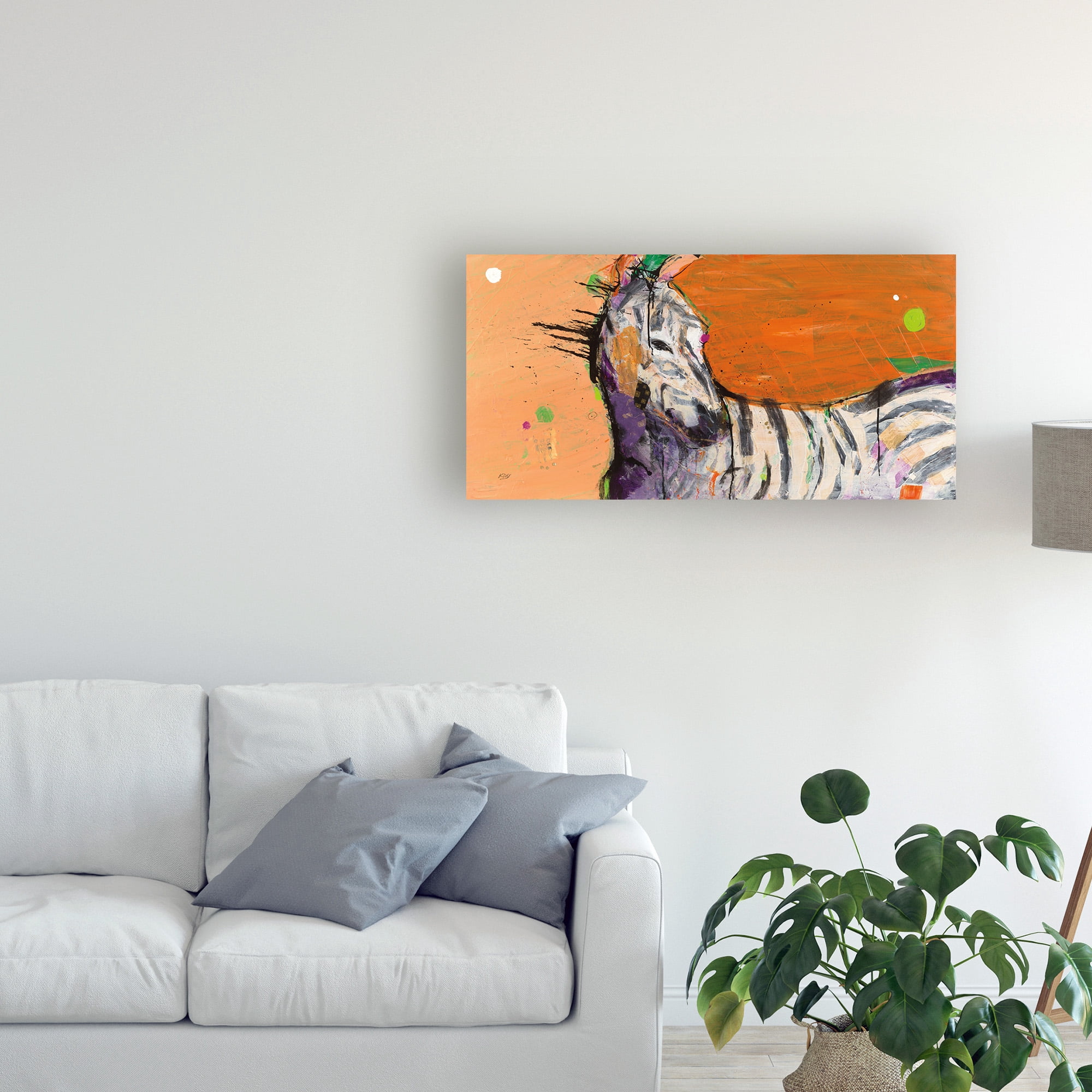 Trademark Fine Art 'Zebra Orange' Canvas Art by Kellie Day