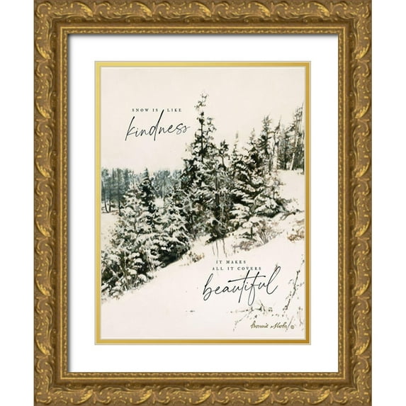 Mohr, Bonnie 25x32 Gold Ornate Wood Framed with Double Matting Museum Art Print Titled - Snow Covered